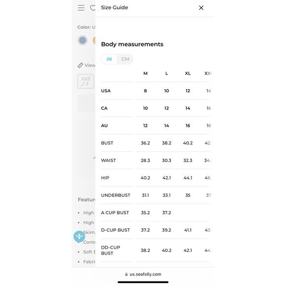 Seafolly Slice Of Splice Ultramarine High Waisted Swimwear Bikini Bottom Size 8 - Picture 7 of 9